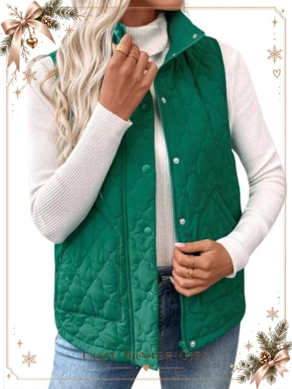 Lightweight Quilted Puffer Vest Stand Collar Sleeveless Zip Up Coat